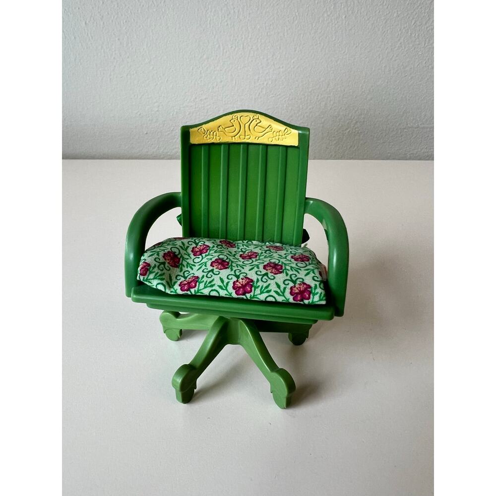 Loving Family Green Swivel Office Chair Dollhouse Fisher-Price